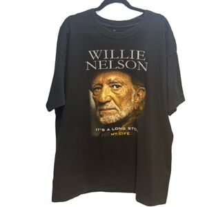 Hanes Unisex Willie Nelson Black Short Sleeve Tee Size 2XL